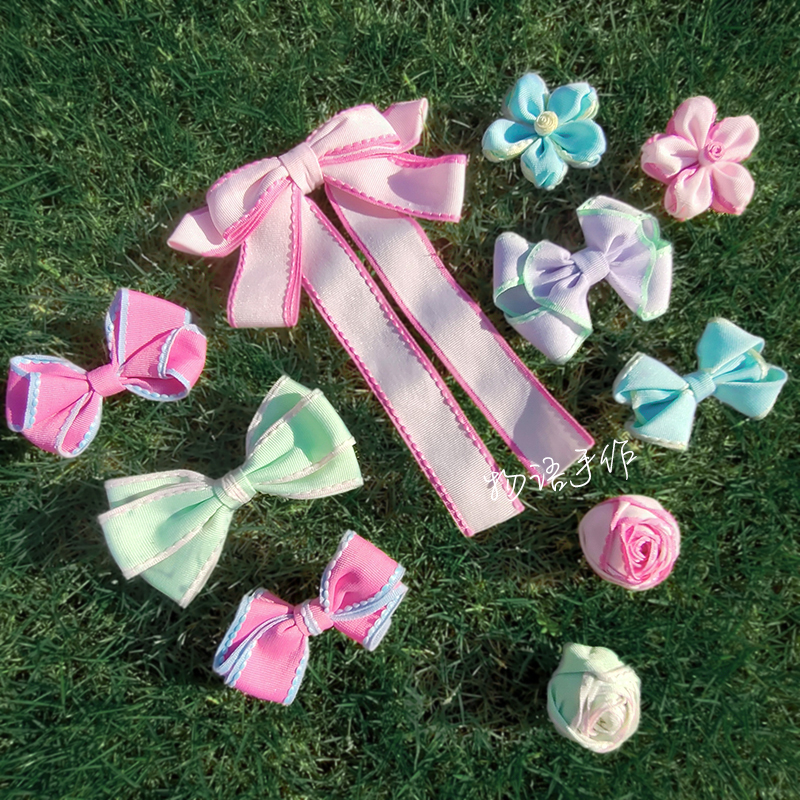 25mm跳线跳点罗纹丝带帽带韩国进口织带发饰DIY材料蝴蝶结礼盒