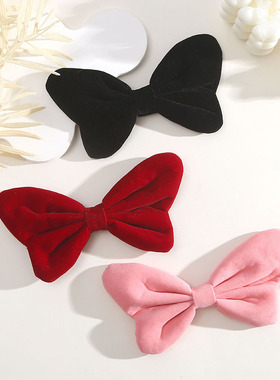 超大在逃公主红色蝴蝶结新年米奇红丝绒发箍春节发饰车饰DIY辅料