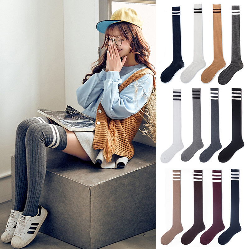 新品二杠竖条过膝日系长筒袜学院运动时尚百搭女士高筒大腿袜,女士内衣/男士内衣/家居服,长筒袜,淘宝优惠券,粉丝福利购,淘宝优惠卷