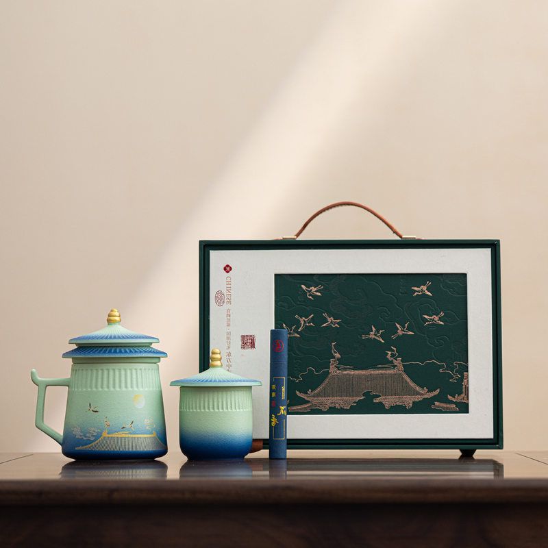 故宫文创水杯陶瓷马克杯茶水分离