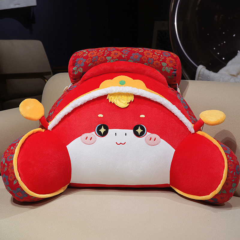 腰靠垫红色抱枕办公室家居靠枕