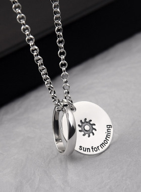 s925复古泰银戒指吊坠万能