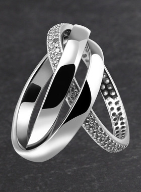 可当吊坠戒指纯银不掉色时尚女