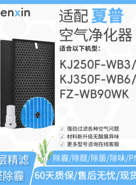 适配夏普sharp空气净化器KJ250F-WB3/W滤网KJ350F-WB6/W滤芯WB90