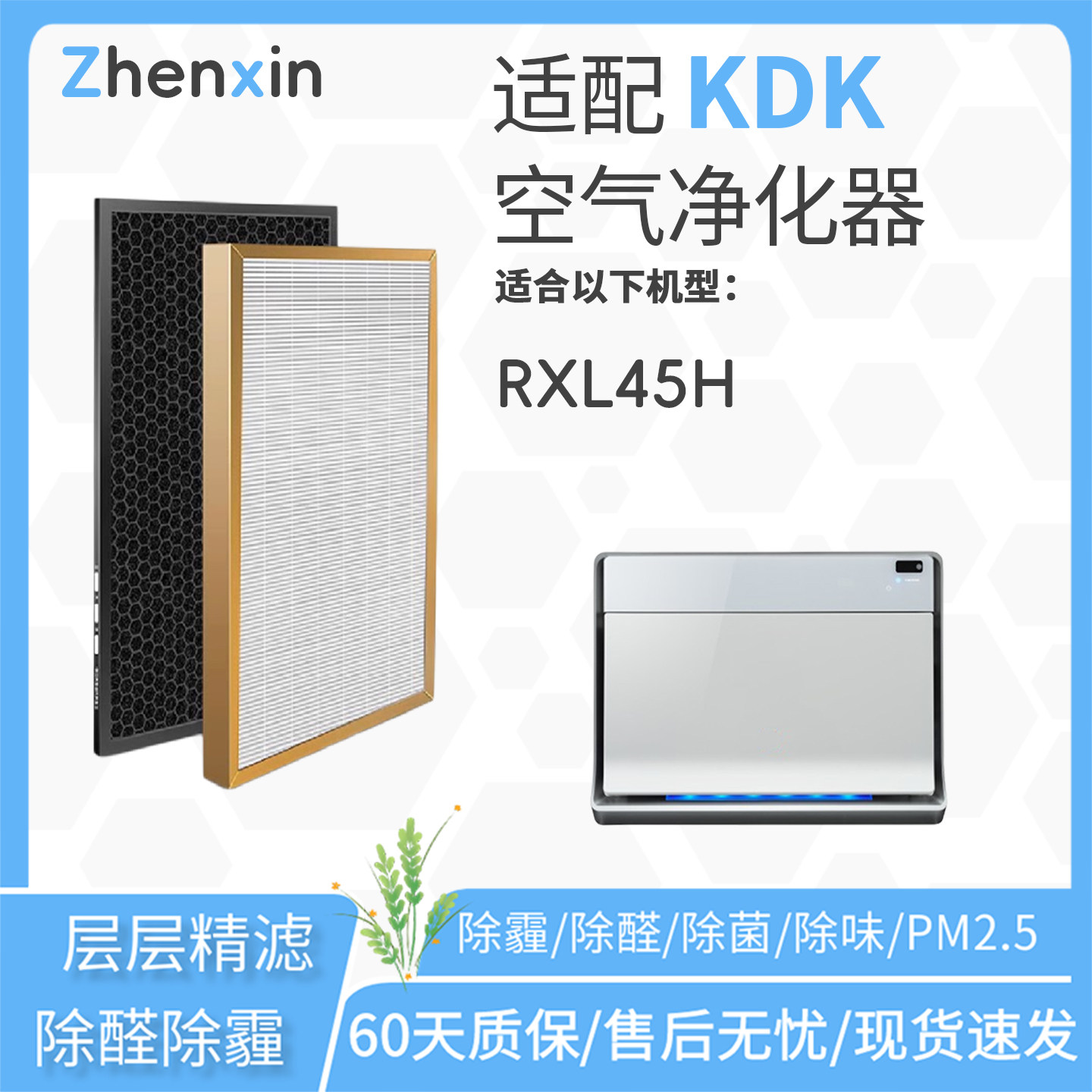 适配KDK 樂信 Rasonic nanoe 納米離子空氣清新機RXL45H滤网LP45H