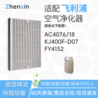 适配飞利浦PHILIPS空气净化器AC4076/18滤网KJ400F-D07滤芯FY4152