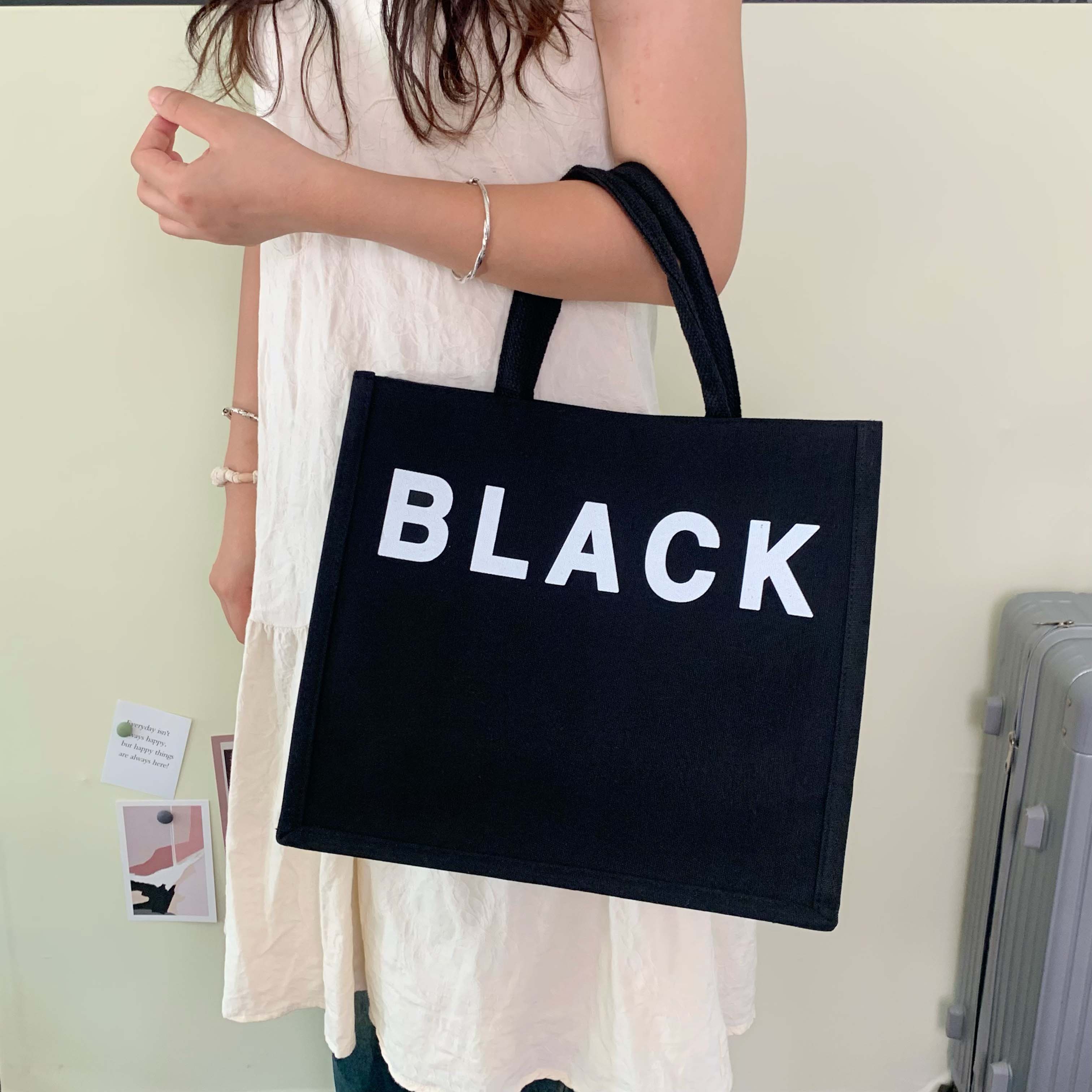 帆布包包女手提包大容量托特包2025新款时尚外出通勤帆布手提袋子