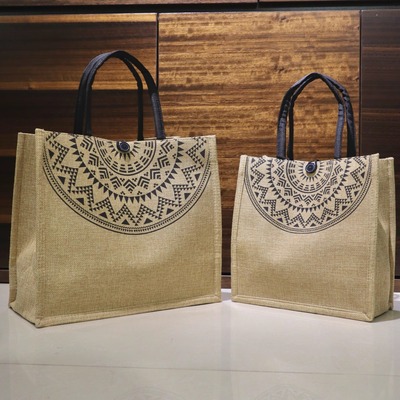 帆布包包女手提袋2024新款大容量托特包上班通勤外出麻布手提包包