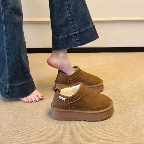 牛皮版！厚底加绒勃肯雪地靴女款