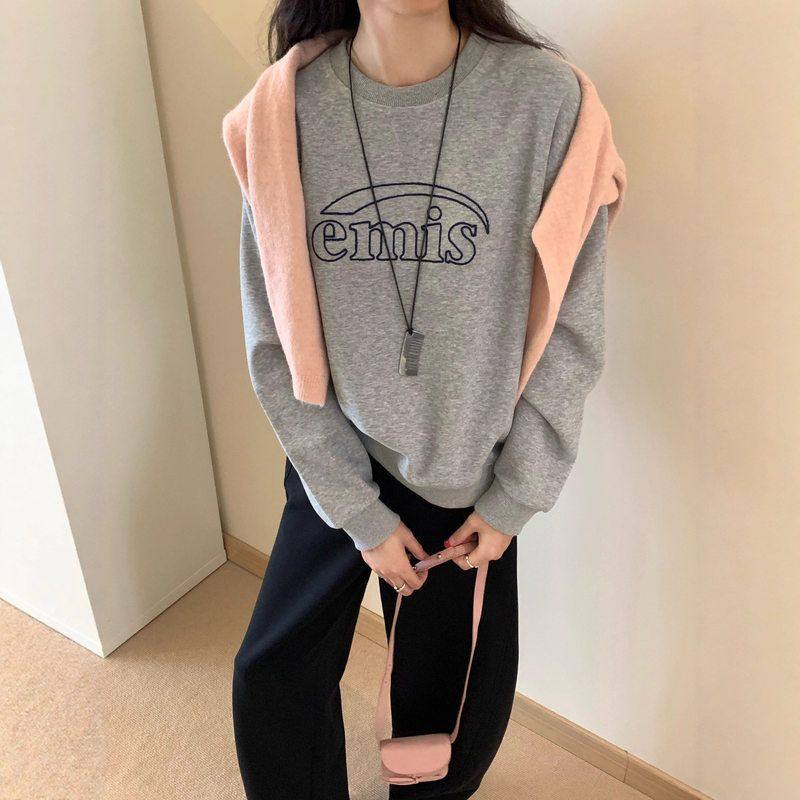 潮牌款东韩国小众品牌刺绣女上衣新款秋季卫衣棉2025大门订单