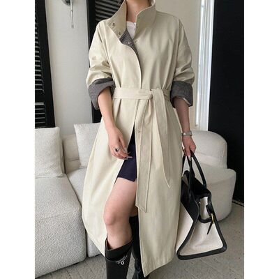 司南至简出行设计感格纹拼接立领