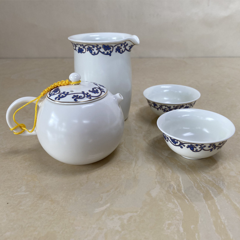 正品台湾建窑陶瓷茶具仿古青花1