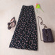 法式 高腰显瘦黑底粉花a字气质中长裙 复古碎花半身裙女夏2026新款