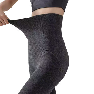 加绒高腰收腹保暖打底裤 袜女外穿秋冬季 压力连裤 灰色打底裤