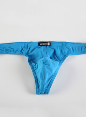 凡尚客男士内裤 弹性锦纶薄丝U凸性感低腰丁字裤男式T裤 VS006DK