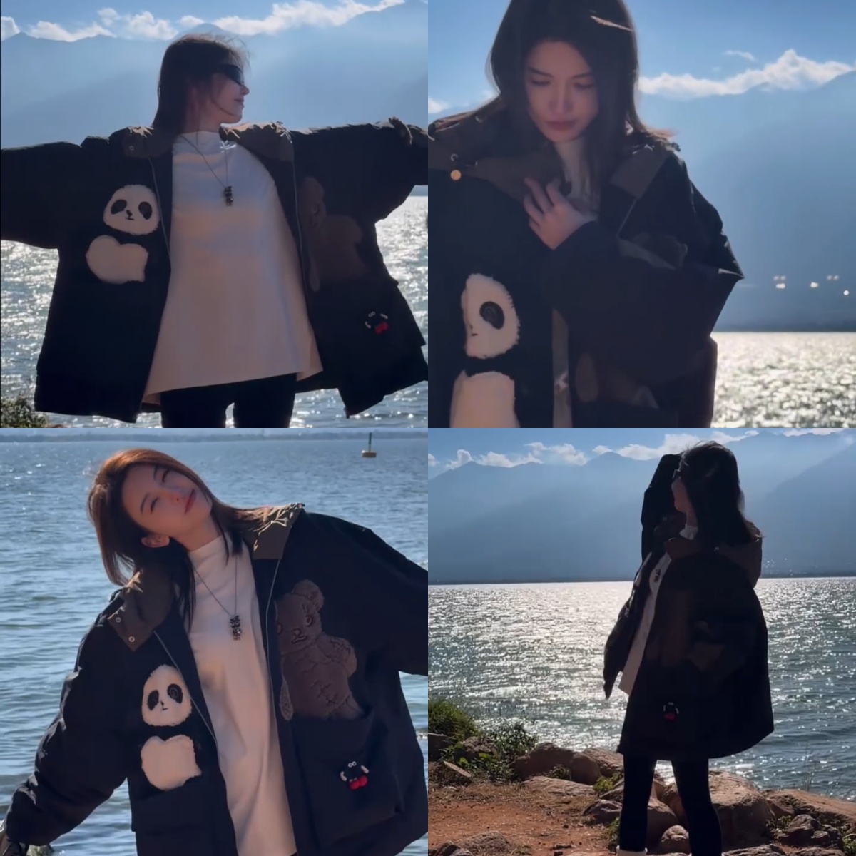 RS FOR ALL  90鹅绒进口小奶山羊皮内胆熊猫鹅绒服RSYJ011