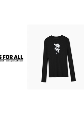 RS FOR ALL  天丝羊毛款钉珠花卉T恤上衣RSDT1118