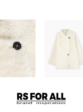 RS FOR ALL  100%羊毛系扣皮毛一体外套RSQQ6017