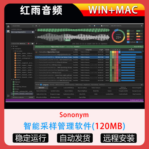 智能采样管理软件Sononym 1.5.6采样AI分类管理去重工具WIN MAC