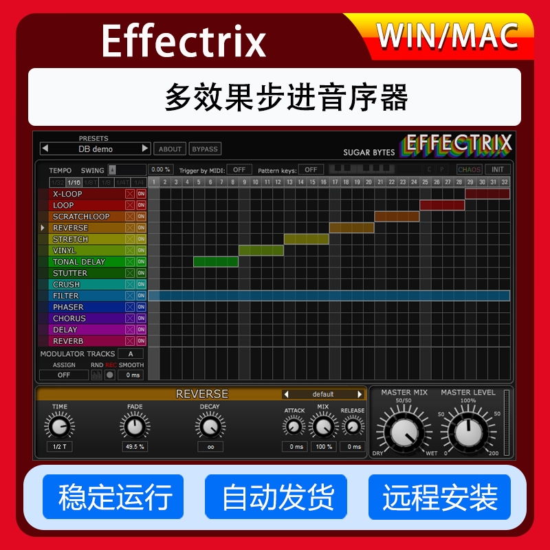 Sugar Bytes Effectrix多效果步进音序器编曲混音效果器插件远程-封面