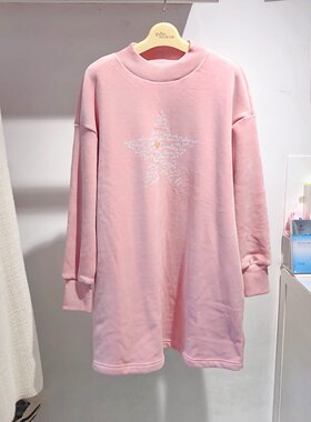 孕之彩秋冬海岛绒加厚保暖连衣裙
