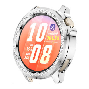 适用HUAWEI华为WATCH GT Runner2保护壳半包镶钻边框PC硬壳保护套