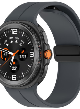 适用三星GalaxyWatch8手表带classic金属磁吸折叠扣硅胶2025Ultra