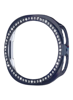 适用三星Galaxywatch8手表保护壳套镶钻半包PC单钻镂空表框保护罩