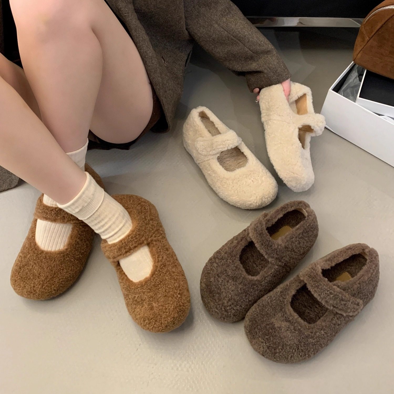 2025新款内增高保暖毛毛鞋