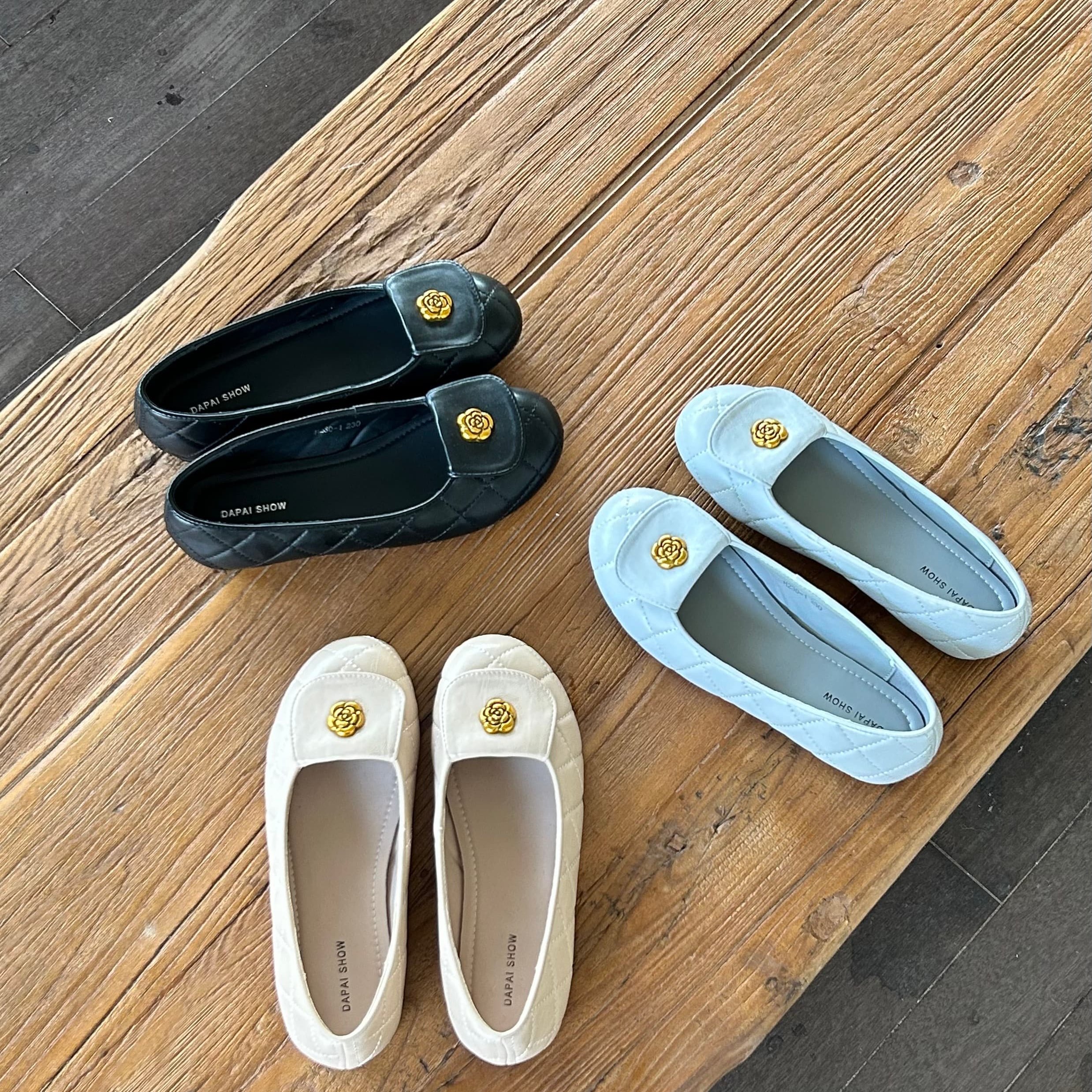 法式真皮浅口单鞋平底一脚蹬山茶花金属扣圆头百搭舒适女鞋奶奶鞋,女鞋,浅口单鞋,淘宝优惠券,粉丝福利购,淘宝优惠卷