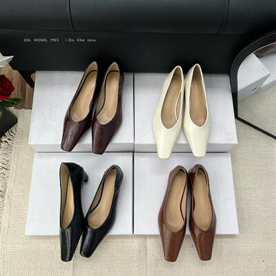 舒适单鞋粗中跟通勤小皮鞋