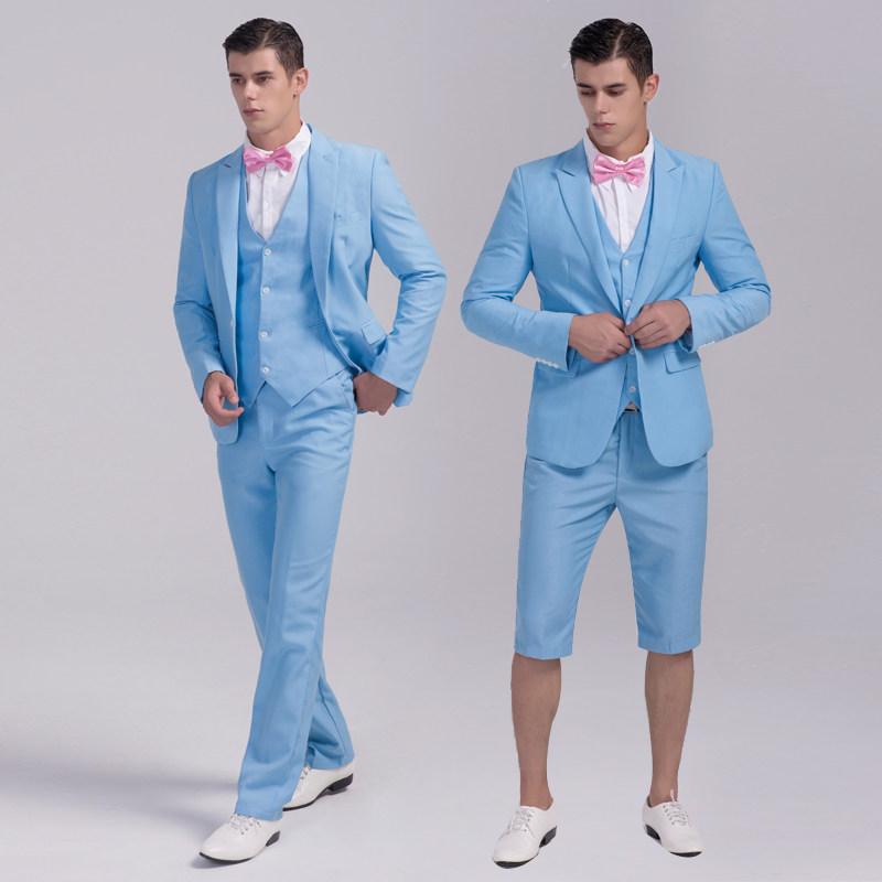 包贝尔婚礼伴郎服西服套装出租 男士三件套休闲修身西装租赁