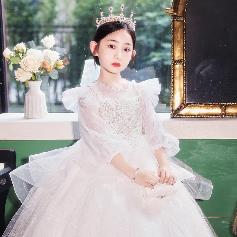 女童秋冬连衣裙公主裙晚会宴会礼服出租 舞台表演钢琴演出服租赁