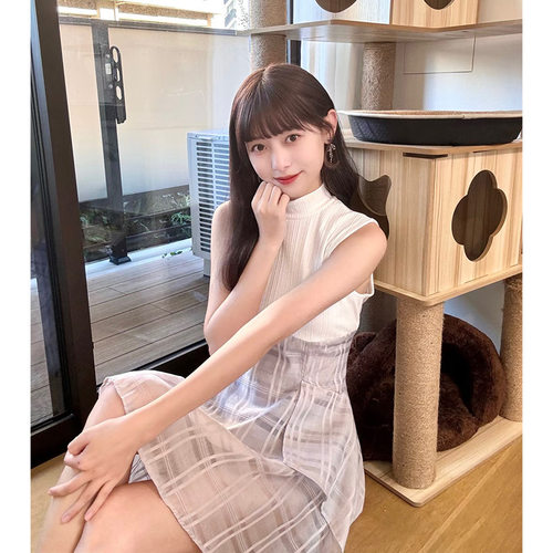 日系甜美气质蕾丝拼接连衣裙