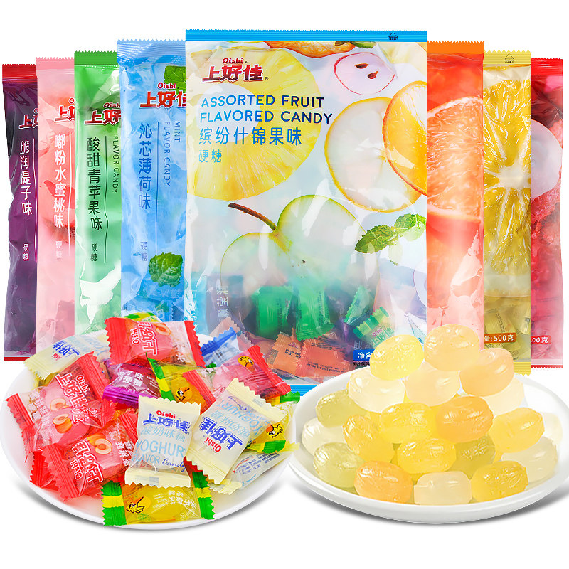 上好佳硬糖清凉薄荷糖老式什锦果味水果糖散称500g结婚婚庆喜糖果