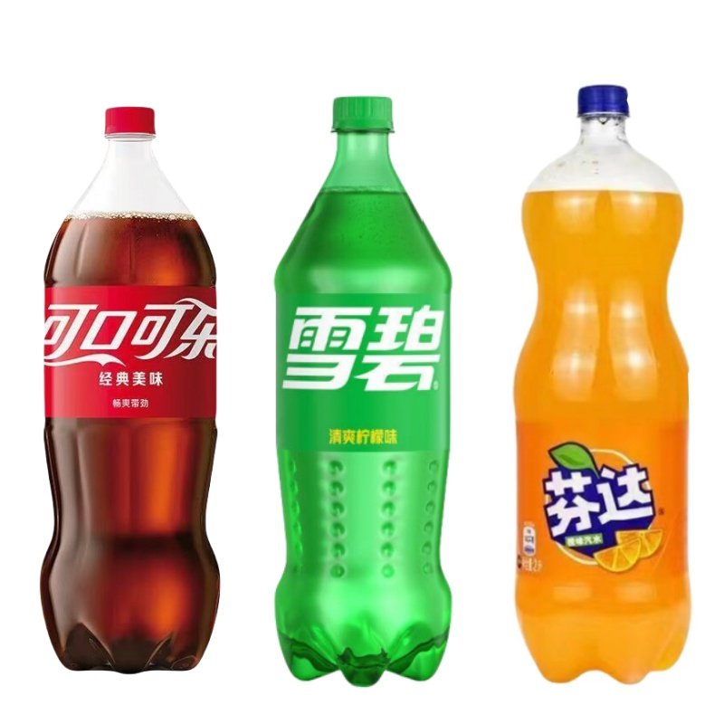 2升大瓶雪碧柠檬味可口可乐橙味芬|达碳酸汽水宴会团年饭饮料2L
