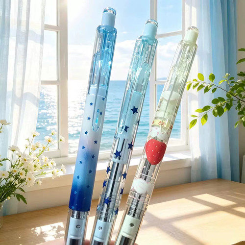 爱加AK2501低重心星辰大海DIY中性笔透明杆糖果色速干顺滑黑色0.5