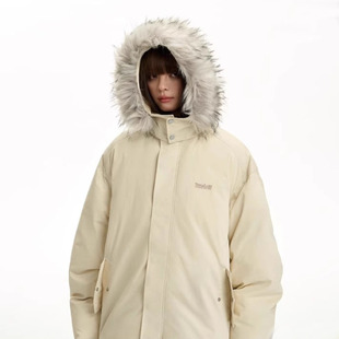 TGNS潮牌基础百搭短款连帽毛领棉服冬季加厚保暖棉衣复古宽松外套