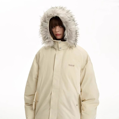 TGNS短款连帽毛领棉服