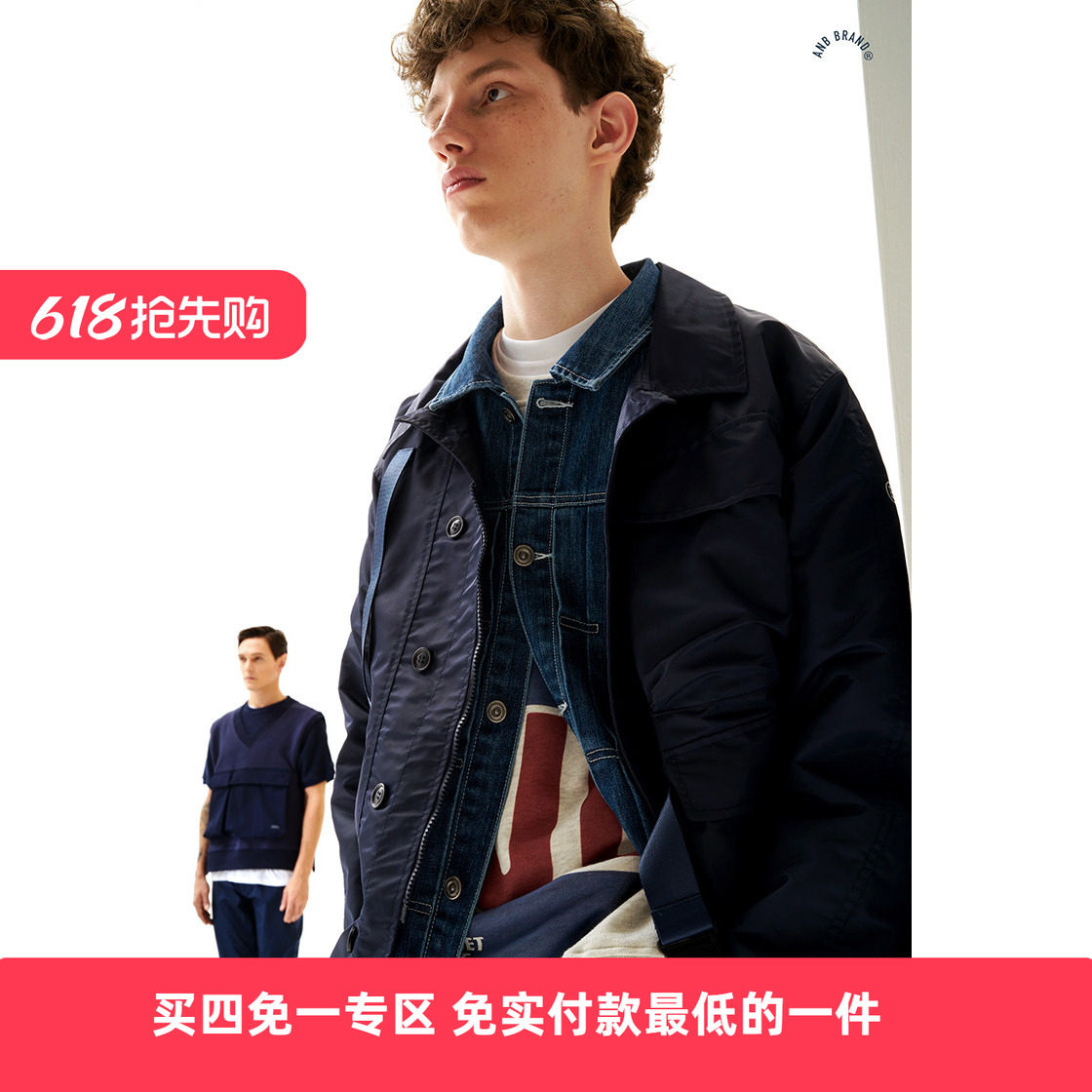 ANB 秋冬/ANB机能藏青色风衣外套