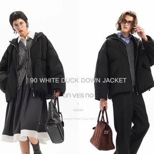 【90白鸭绒】Unvesno(UN) 北极立体线性分割缝线纳米防水羽绒服