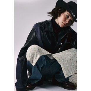 UMAMIISM 有茂密声 双峰黄石 翻毛皮纠缠的曲线拼接西装外套