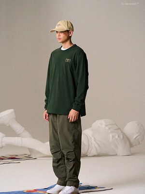 ANB主题印花墨绿色磨毛长袖TEE