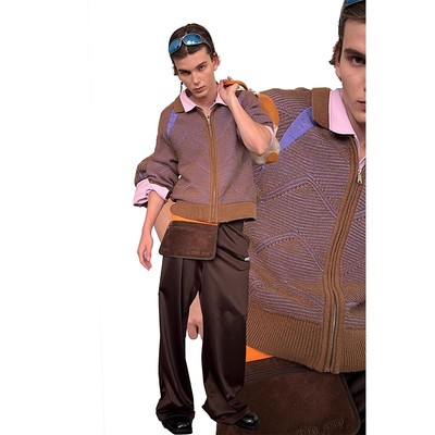 UMAMIISM山石波浪双色毛衣