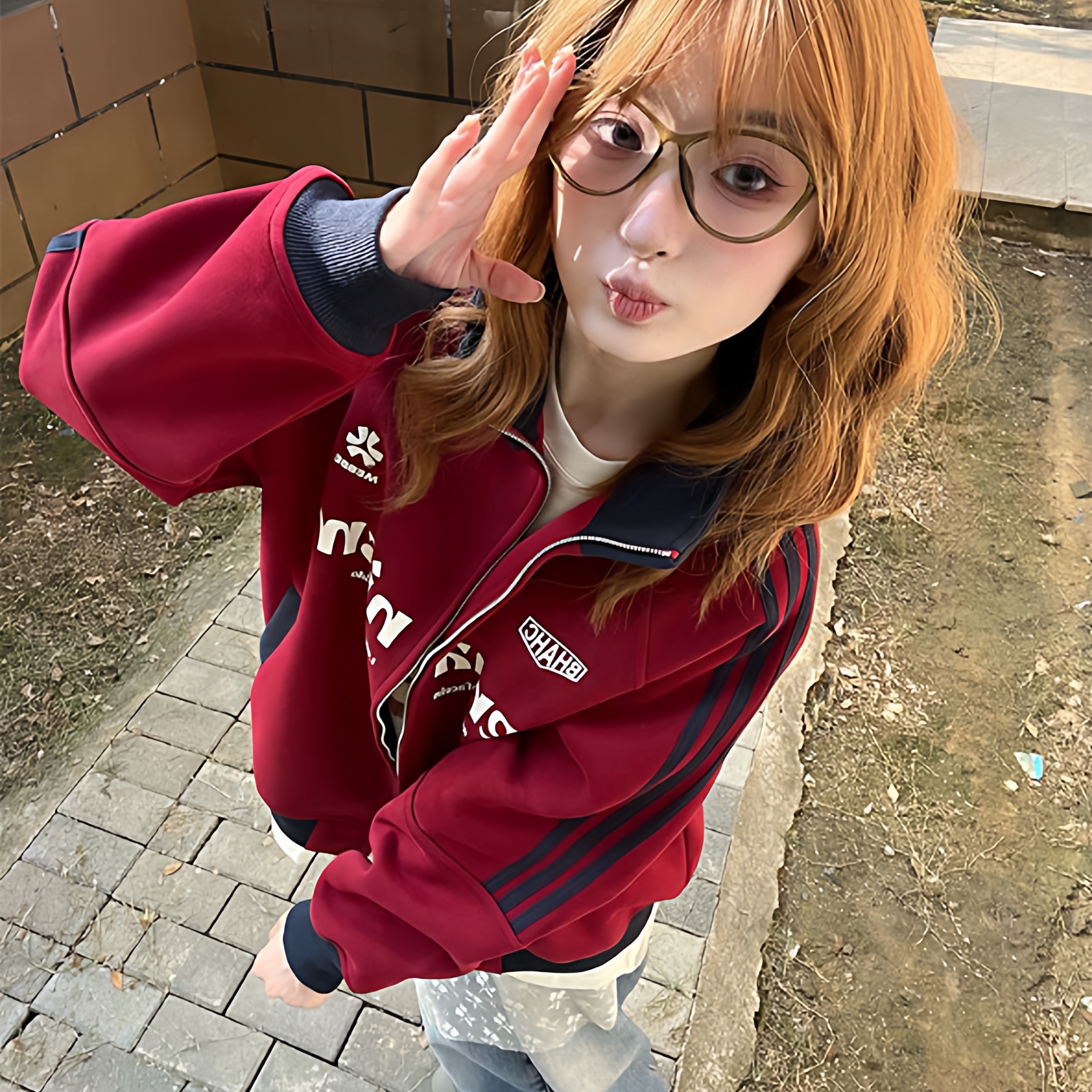 美式嘻哈印花棒球服外套男女春秋新款宽松纯棉显瘦休闲运动夹克潮