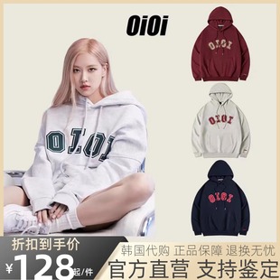 5252秋冬情侣外套 oioi卫衣女连帽加绒rose朴彩英同款 官方正品