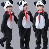 大熊猫演出服儿童动物表演服幼儿园话剧舞台纱裙服装 亲子卡通衣服