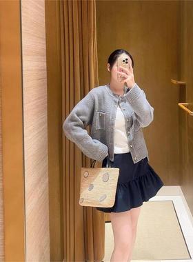 CI代购S家25秋冬时尚通勤风格金属单排扣针织衫短外套SFPCA01331