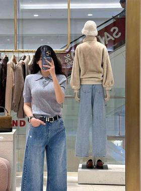 CI代购S家26春夏简约镂空勾花POLO衫短袖针织衫SFPPU02787