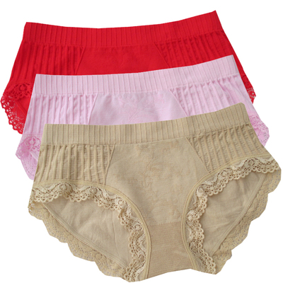 莫代尔莱卡花边三角裤四条包邮